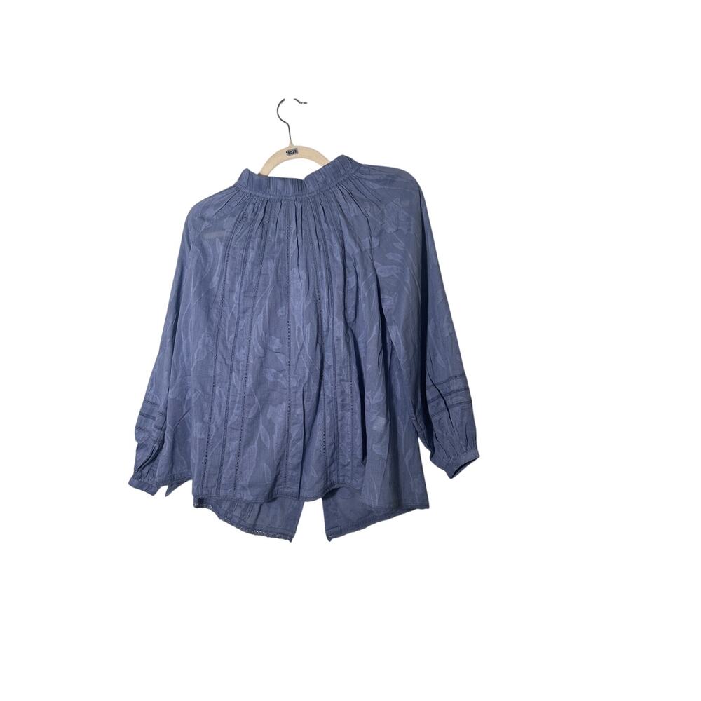 NWT Roller Rabbit "Fil Coupe Glyn Top" Cornflower Blue Long Sleeve Shirt Sz XS